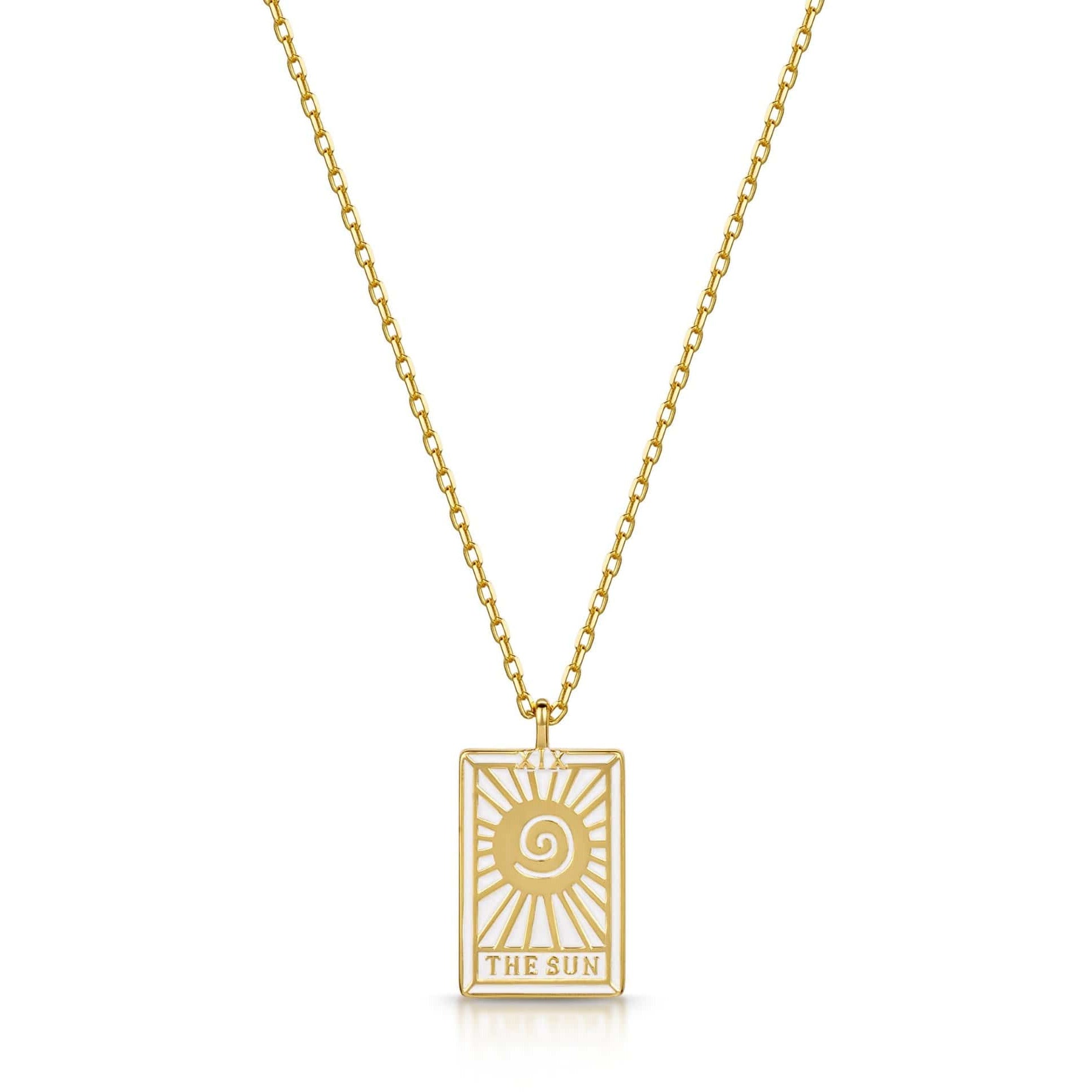 Luxe Gold Plated Enamel Lovers Tarot Necklace