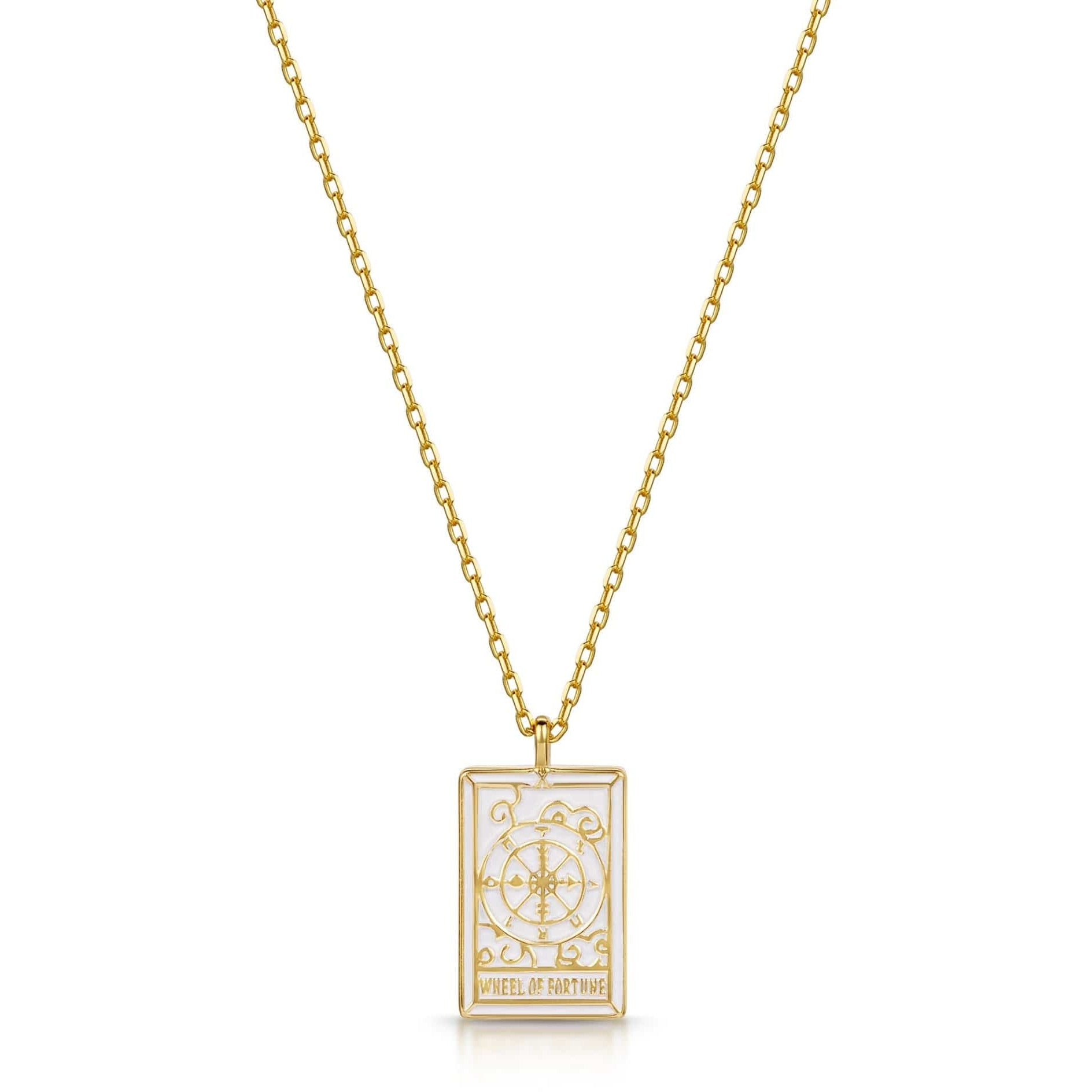 Fervor Montreal Necklace Tarot Card- Wheel of Fortune Reversible Necklace