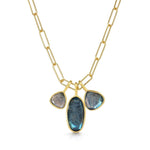 Fervor Montreal Necklace Triple Charm Organic Labradorite Necklace