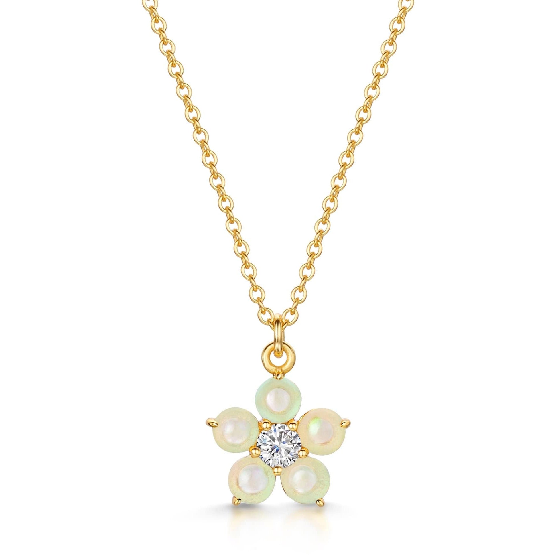 Fervor Montreal Necklace White Opal Daisy Necklace