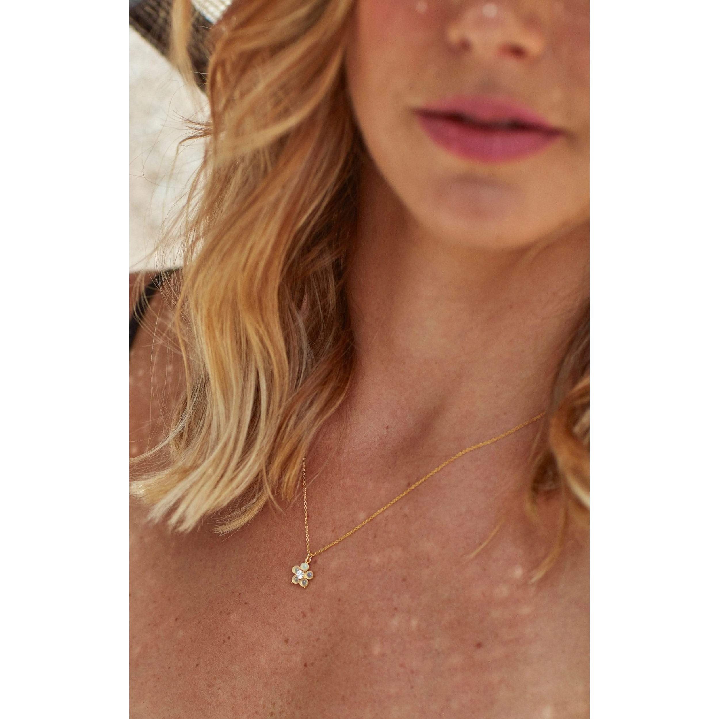Fervor Montreal Necklace White Opal Daisy Necklace