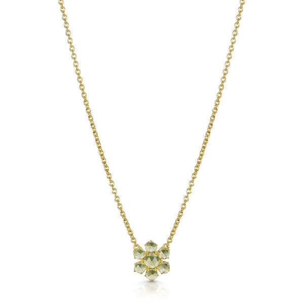 Precious Flower Rose Cut Peridot Necklace - Fervor Montreal