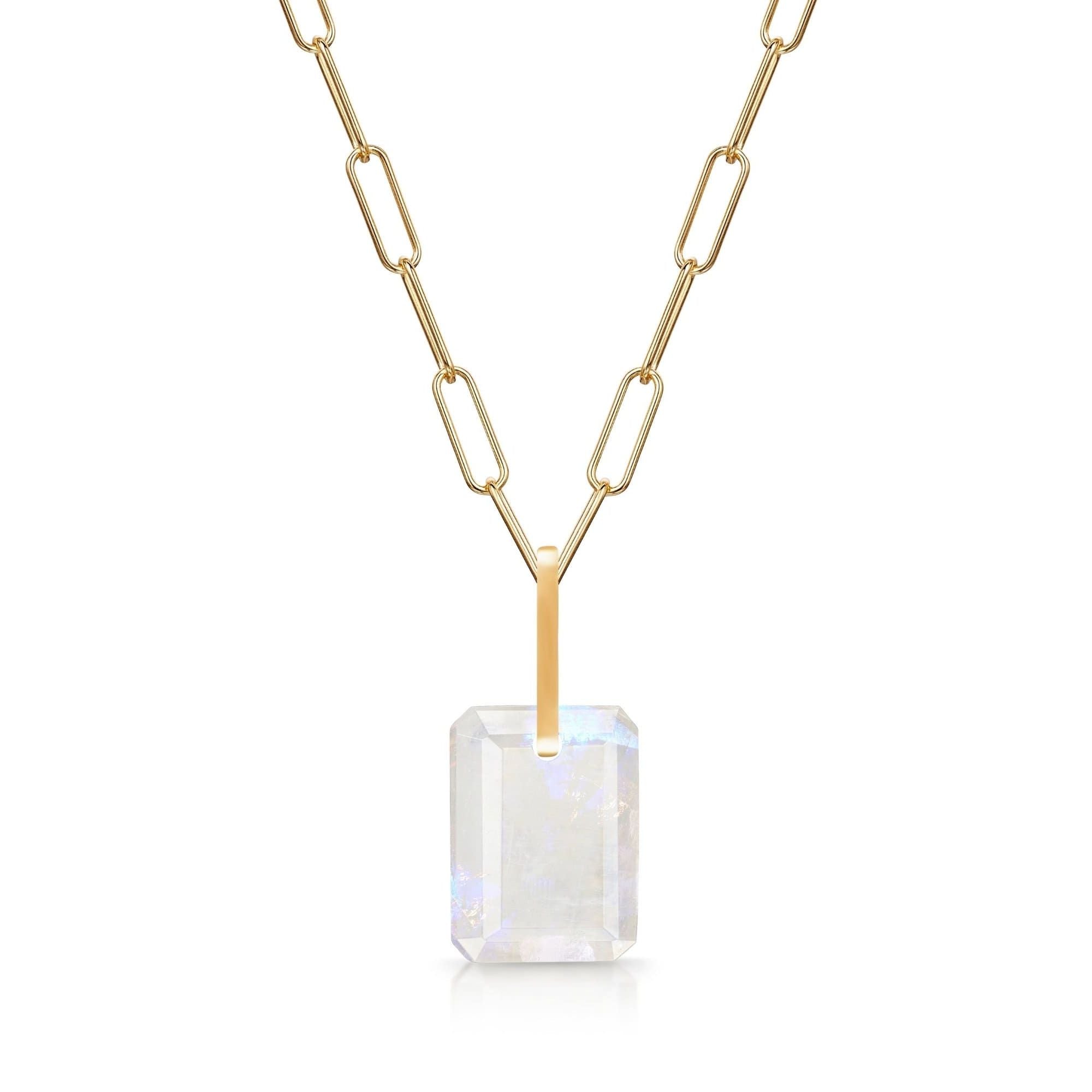 Fervor Montreal Rainbow Moonstone Slab Necklace