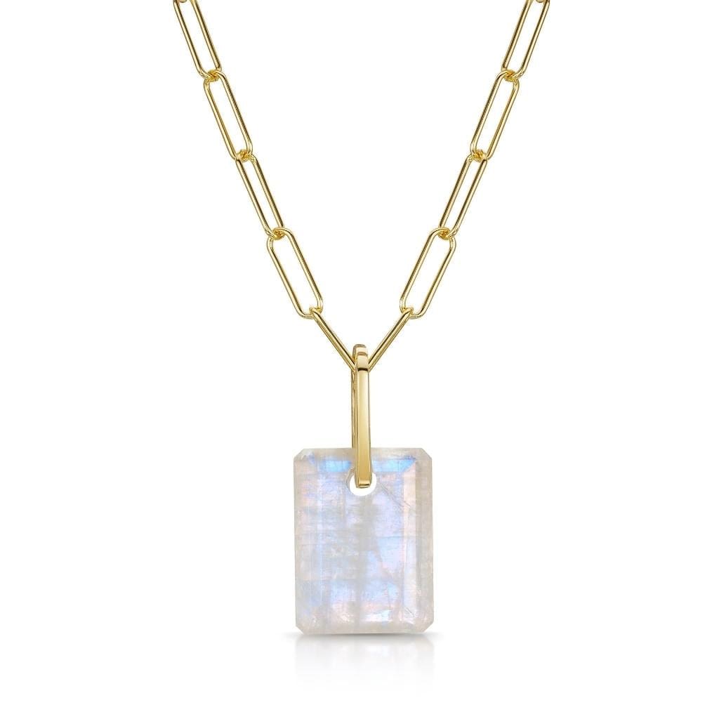 Rainbow Moonstone Slab Necklace - Fervor Montreal