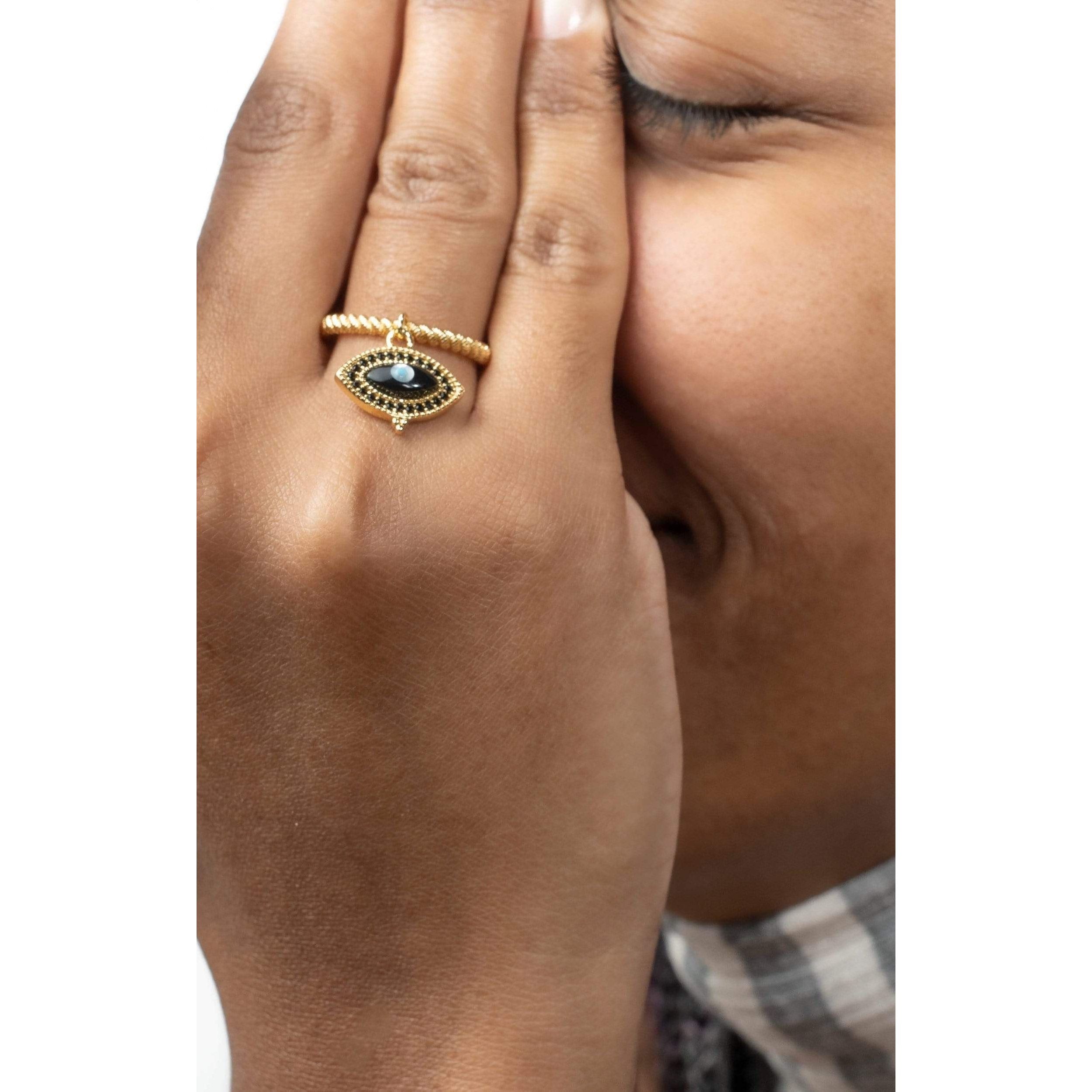Fervor Montreal Rings Divine Eye- Vintage Lucky Eye Charm Ring