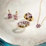 Fervor Montreal Rings Half Eternity Pink Amethyst Baguette Ring