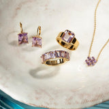 Fervor Montreal Rings Half Eternity Pink Amethyst Baguette Ring