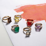 Fervor Montreal Rings Lemon Quartz Emerald Cut Cocktail Ring