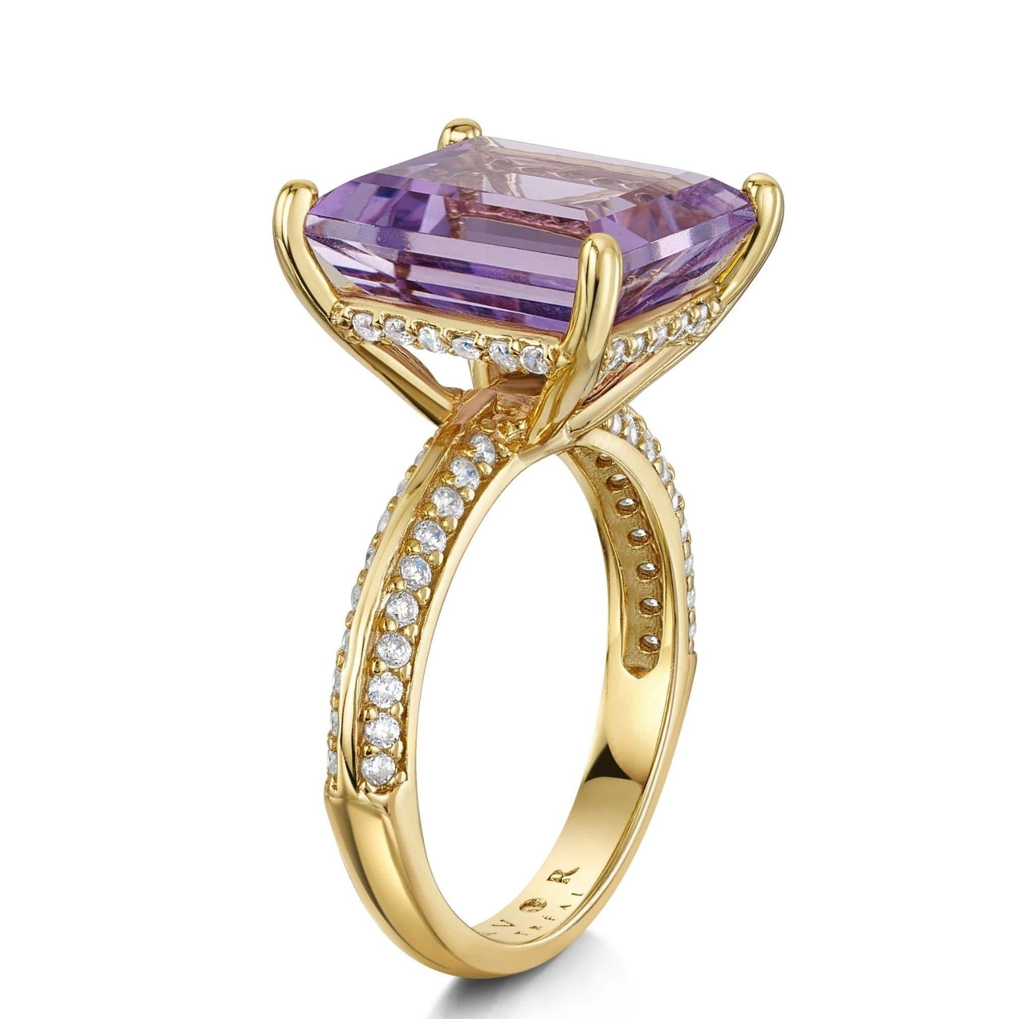 Fervor Montreal Rings Pink Amethyst Emerald Cut Cocktail Ring
