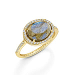 Fervor Montreal Rings Table Cut Labradorite Halo Ring