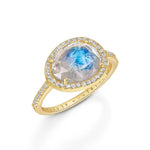 Fervor Montreal Rings Table Cut Rainbow Moonstone Ring