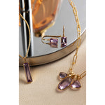 Fervor Montreal Triple Charm Organic Pink Amethyst Necklace