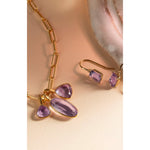 Fervor Montreal Triple Charm Organic Pink Amethyst Necklace