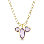 Fervor Montreal Triple Charm Organic Pink Amethyst Necklace